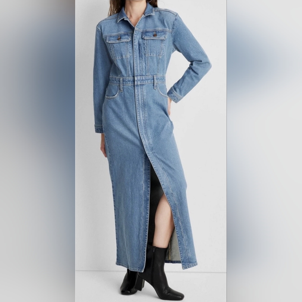 Univeraal Thread Blue Denim Maxi Dress NWT Size 14R